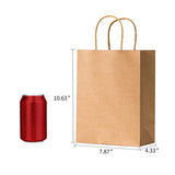 RACETOP 50Pcs 8x4.5x10.8 inch Brown Gift Bags with Handles, Paper Gift Bags, Kraft Paper Bags, Gift Bags Bulk, Craft Gift Bags, Retail Bags, Shopping Bags, Favor Bags