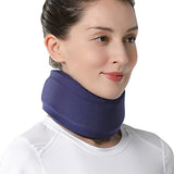 Velpeau Neck Brace -Foam Cervical Collar - Soft Neck Support Relieves Pain & Pressure in Spine - Wraps Aligns Stabilizes Vertebrae - Can Be Used During Sleep (Enhanced, Blue, X-Large, 4″)