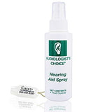 Audiologist's Choice Hearing Aid Cleaner (4 oz Spray) - Cleans Your Hearing Aids - Includes Liberty Hearing Aid Battery Keychain