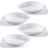 Jayour 4 Pack - Anti-Spill Scoop Plates with Lipped Edges | Seamless Food Prep and Easy Eating | Perfect for Disabled Adults and Elderly Patients | Daily Living Aids for Disabled Adults (White)