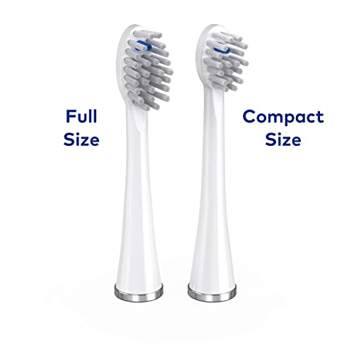 Waterpik Genuine Compact Size Replacement Brush Heads With Covers for Sonic-Fusion Flossing Toothbrush SFRB-2EW, 6 Count White