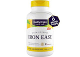 Healthy Origins Iron Ease (Featuring Ferrochel), 45 mg - Easily Digestible Iron Supplements for Men & Women - Vegan, Non-GMO & Gluten-Free Supplement - 180 Veggie Capsules