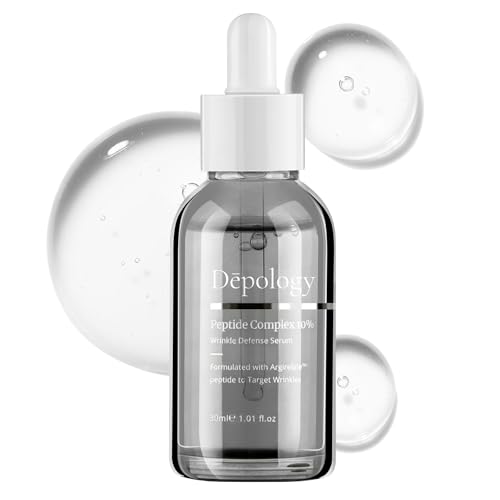 depology Peptide Complex 10% Wrinkle Defense | Argireline™ Peptide Serum | Hydrating Face Serum Targets Dynamic Wrinkles | Vitamin C & Hyaluronic Acid Serum 1.01 fl oz