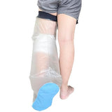 Adult Leg Cast Protector for Shower, Waterproof Cast Cover for shower Leg with Non-Slip Padding Bottom, Full Leg Shower Protector Watertight Protection to Broken Leg, Knee, Foot, Ankle Wound, Burns