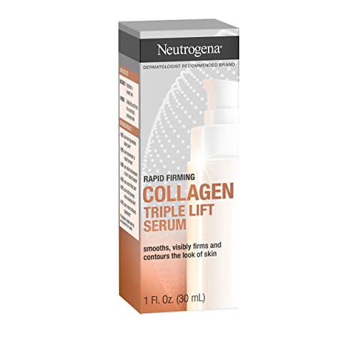 Neutrogena Rapid Firming Collagen Triple Lift Face Serum, Hydrating Serum with Collagen & AHP Amino Acid to visibly Firm & Smooth Skin, Lightweight, Mineral Oil- & Dye-Free, 1 fl. oz