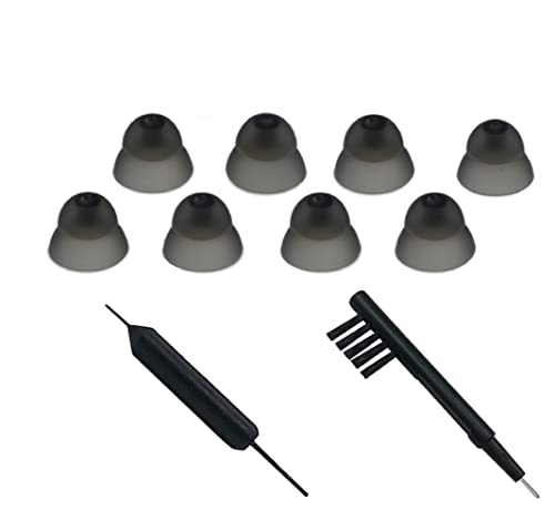 Hearing Aid Ear Domes Cleaning Tools Hearing Aid Close Domes for Resound Sure Fit Style RIC RITE and Open Fit BTE Hearing Amplifier with Brush Cleaner（M Size 8PCS)