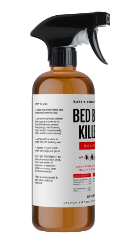 Bed Bug Killer for Mattress (16oz) - Kate's Home & Garden. Repel and Kill Indoor Infestation with Natural & Non-Toxic Bed Bug Killer Spray