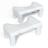 Kzeirm 2 Pack Toilet Stool Poop Stool for Adults, Portable Toilet Stool Squat Adult with Non-Slip Feet, Stable Pooping Potty Stool for Bathroom, Toilet Step Stool for Kids, White, Pack of 2