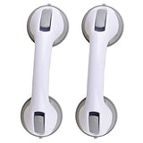 ZALIK (2 Pack) Shower Handle 12 inch Grab Bars for Bathtubs and Showers Suction Bar Handles Handicap Elderly Seniors Safety Bathroom Bathtub Bath Grip - Balance Assist ONLY Tiles Glass & Hard Plastic