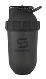 SHAKESPHERE Tumbler: Protein Shaker Bottle and Smoothie Cup, 24 oz - Bladeless Blender Cup Purees Raw Fruit with No Blending Ball - Drink Powder Mix Shake Mixer for Pre Workout, Gym (Frosted Black)