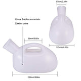 Takuyada Men Reusable Pee Jug Male Urine Bottle 47.2" Long Tube with Lid Portable Thicken Men's Potty 2000ml for Hospital Camping Car Travel Toilet Universal Urinals