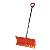 Bigfoot 1270-1 25" Pusher Roller Metal Handle-Large D Grip Snow Shovel, Orange