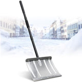 Snow Shovel for Driveway, Heavy Duty Aluminum Snow Removal Shovel - 67" Long Handle Ergonomic Metal Snow Push Shovel, Portable for Car Trunk Home Garage Backyard Walkway Parking