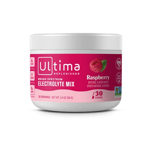 Ultima Replenisher Raspberry Electrolyte Powder, New Formula, 30 Servi