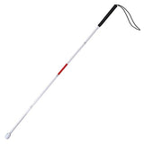 Mondo Medical Blind Cane Mobility Stick - 49in Reflective Red and White Cane with Marshmallow Ball Tip, Seeing and Sight Impaired Foldable Blind Walking Stick for Visually Impaired Men and Women