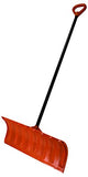 Bigfoot 1270-1 25" Pusher Roller Metal Handle-Large D Grip Snow Shovel, Orange