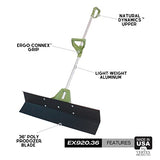 Easy Doze-It 36" SnoPusher | Ergonomic Push Plow Shovel with 2 Handle Grips | Best Industrial Wide Snow Shovel for Walk, Sidewalk & Drive| Made in USA by Vertex Products | Model EX920.36