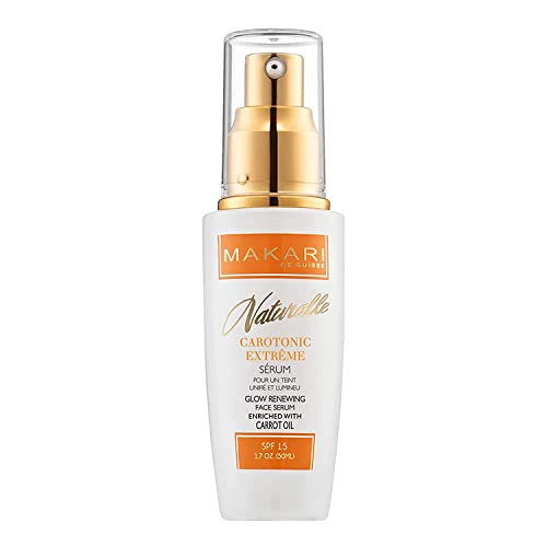 Makari Naturalle Carotonic Extreme Brightening Serum SPF15 (1.7 oz) | Helps Heal Blemishes, Scars, and Imperfections | Brightens, Smoothens, & Gives Antioxidant Protection | For Oily & Acne-Prone Skin