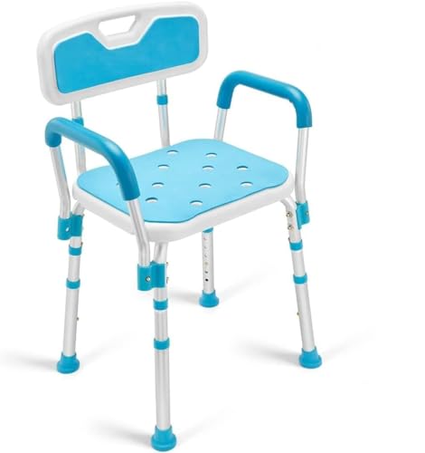 Health Line Massage Products Shower Chair with Back for Seniors, Bathtub Seat with Removable Arms for Handicap, Disabled & Elderly - Adjustable Shower Bench for Tubs (FSA or HSA Eligible)