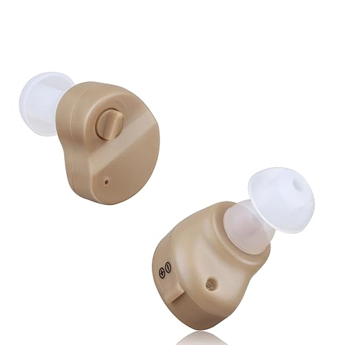 KIKIJANE Hearing Aids for Seniors - Hear Amplifiers with Noise Cancelling for Adults Volume Adjustable OTC In-Ear Mini Invisible Ear Assist Device with Portable Case & 3 Size Earplugs (1 Pair)