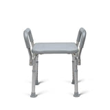 Medline Bath Bench with Arms, Shower or Bathtub Stool, Height Adjustable, Tool-Free Assembly, 350 lb. Weight Capacity, Gray