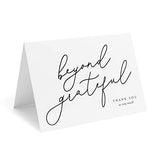 Bliss Collections Beyond Grateful Thank You Cards with Envelopes, Pack of 25, 4x6 Folded, Tented, Bulk, Perfect for: Wedding, Bridal Shower, Baby Shower, Birthday, or just to say thanks!