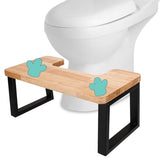 Squatty Potty for Adults with Rubber Non-Slip Mat, 7.25" Wood Squatty Poop Stool for Bathroom Adults Everyone Toilet Stool,Squatty Potty for Pooping Stool with Heavy Duty Metal Stand