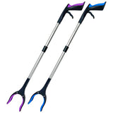 HPr-HPi 2-Pack Reacher Grabber Tool, Foldable Trash Picker Grabber, Trash Gripper, Garden Nabber, Litter Picker, Extended Grabber（Purple/Blue)