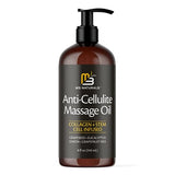 Anti Cellulite Massage Oil Natural Body Oil and Massage Oil for Massage Therapy | Infused with Collagen and Stem Cell Skin Tightening Cellulite Cream and Massage Lotion for Women 8 Fl Oz by M3 Natural