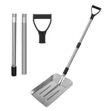 Aluminum Snow Shovel for Car Truck Long Handle 35inch,Garden Spade Shovel for Digging with Detachable Shovel Handle and Wide Flat Head,Orange