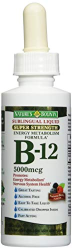 Nature's Bounty B-12 5000 mcg Sublingual Liquid Energy Health, 2 Fl Oz (Pack of 3)