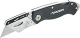 Husky 21113 Folding Sure-Grip Lock Back Utility Knife w/ 10 Disposable Blades Included (Colors Vary)