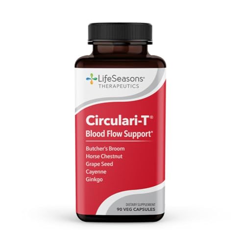 Circulari-T - Blood Circulation Support Supplement - Butcher’s Broom, Ginkgo, Cayenne, Grape Seed & Horse Chestnut - Artery Capillary & Vein Health - Improve Blood Flow - 90 Capsules