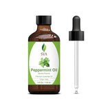 SVA Peppermint Oil 4oz (118 ml) Premium Essential Oil with Dropper for Diffuser, Aromatherapy, Skin Care, Hair Care & Massage