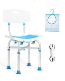 FSA HSA Heavy Shower Chair for Inside Shower with Back, Padded Shower Chair for Inside Bathtub with Grab Bar, Adjustable Shower Stool for Inside Shower for Senior/Elderly/Pregnant by SOUHEILO