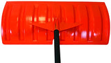 Bigfoot 1270-1 25" Pusher Roller Metal Handle-Large D Grip Snow Shovel, Orange