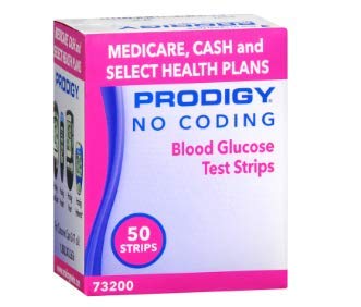 Prodigy 52800 No Coding Blood Glucose Test Strips, Box of 50 Strips