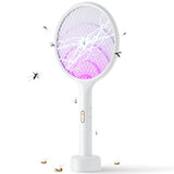 YISSVIC Electric Fly Swatter 4000V Bug Zapper Racket Dual Modes Mosquito Killer with Purple Mosquito Light Rechargeable for Indoor Home Office Backyard Patio Camping