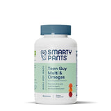 SmartyPants Teen Guy Formula, Daily Multivitamin Gummies: Vitamins C, B12, K, Zinc, & Biotin for Immune Support, Energy, Skin & Hair Support, Assorted Fruit Flavor, 120 Gummies (30 Day Supply)