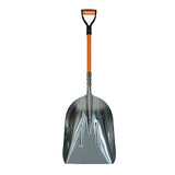 FORCOLID Aluminum Snow Shovel, Snow Shovel for Driveway, Metal Scoop Shovel Heavy Duty, 45 Inch, D-Handle, Transfer Shovel for Feed, Snow or Coal(Large Handle)