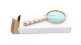 RII Magnifying Glass with Mother of Pearl Handle, Handheld 10x Magnifying Glass Lens, Antique Magnifier, Reading, Inspection, Coin & Stamp, Astrologer, Low Sight Elderly Collectible Décor Gift 4"