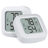 Reptile Tank Thermometer, Aggforbl High-Accuracy Digial Display Reptile Terrarium Thermometer Hygrometer for Pet Rearing Box, wiht Double Sided Tape (White, 2)