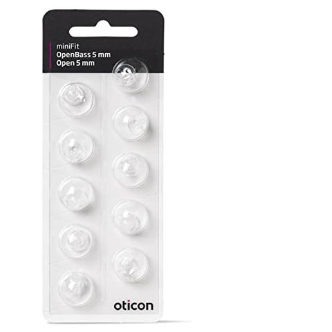 New - Oticon Open Bass miniFit Domes - 5mm, 10 Count