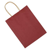 bagmad 100 Pack 8x4.75x10 inch Medium Red Gift Paper Bags with Handles Bulk, Kraft Bags, Craft Grocery Shopping Retail Party Favors Wedding Bags Sacks (Red, 100pcs)