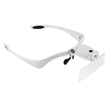 Beileshi Headband Magnifying Glasses with Rechargeable LED Lampstents and Headband Interchangeable Magnifier 5 Magnification of Lenses: 1.0X 1.5X 2.0X 2.5X 3.5X