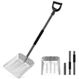 Aluminum Snow Shovel for Snow Removal, 55 inch Long 10.3” Wide Heavy Duty Snow Shovel for Driveway,Lightweight Emergency Shovels with D Grisp Handle for Car,Walkway,Decking,Collapsible Scoop