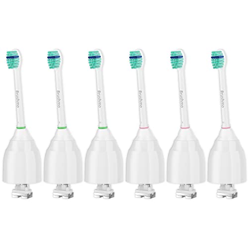 Brushmo Compact Premium Replacement Toothbrush Heads Compatible with Sonicare e-Series HX7012, 6 Pack