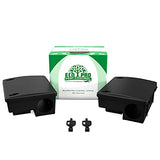 Rat Bait Stations by Eco Pro Pest Control | 2-Pack, Refillable Rat & Mouse Bait Station | Kid & Pet-Safe Indoor & Outdoor Rat Bait Station | with 2 Locks & Keys | Cruelty-Free Rat Trap Alternative