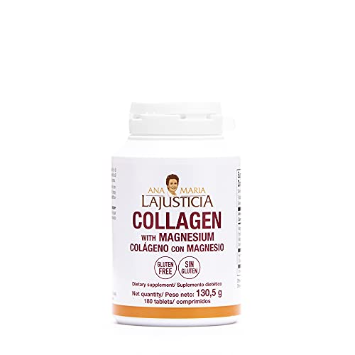 Ana Maria LaJusticia Collagen with Magnesium 180 Tabs - Healthy Teeth, Skin & Bones - Energy-Full - Gluten-Free - Easy-To-Use - Rejuvenates Your Skin & Strengthens Nervous System - Spain