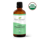 Plant Therapy Organic Peppermint Essential Oil 100% Pure, USDA Certified Organic, Undiluted, Natural Aromatherapy, Therapeutic Grade 100 mL (3.3 oz)